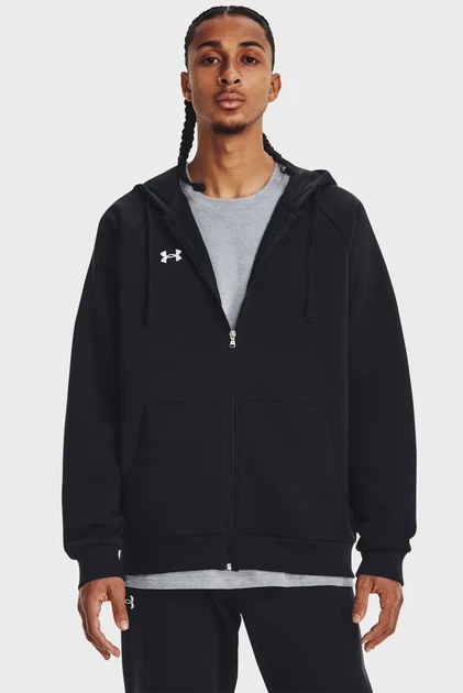 Чоловіче чорне худі UA Rival Fleece FZ Hoodie Under Armour L 1379767-001 - Фото 1 Чоловіче чорне худі UA Rival Fleece FZ Hoodie Under Armour L 1379767-001 - изображение 1