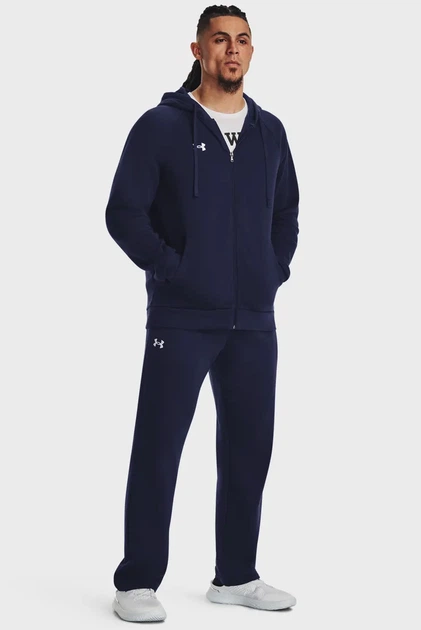 Чоловіче темно-синє худі UA Rival Fleece FZ Hoodie Under Armour L 1379767-410 - изображение 2
