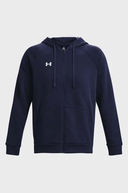 Чоловіче темно-синє худі UA Rival Fleece FZ Hoodie Under Armour L 1379767-410 - изображение 5