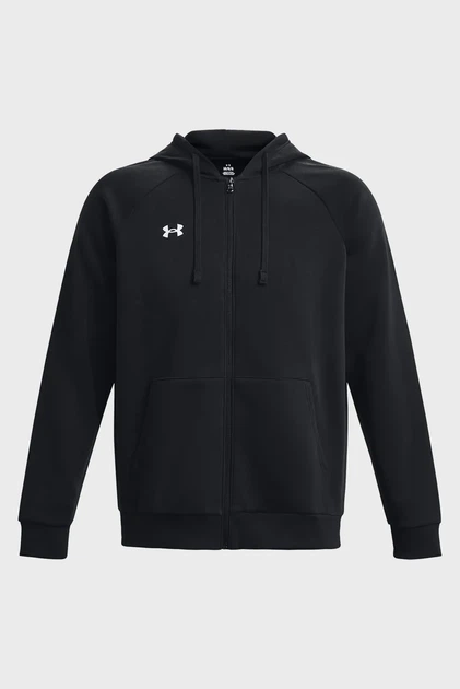 Чоловіче чорне худі UA Rival Fleece FZ Hoodie Under Armour L 1379767-001 - Фото 5 Чоловіче чорне худі UA Rival Fleece FZ Hoodie Under Armour L 1379767-001 - изображение 5