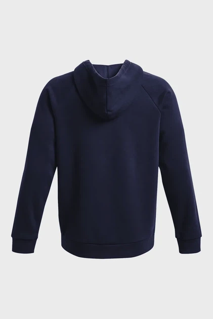 Чоловіче темно-синє худі UA Rival Fleece FZ Hoodie Under Armour L 1379767-410 - изображение 6