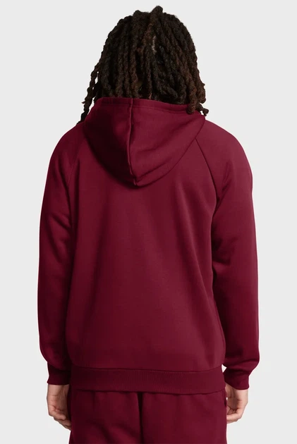 Чоловіче бордове худі UA Rival Fleece FZ Hoodie Under Armour SM 1379767-625 - изображение 2