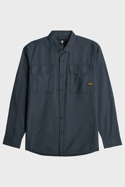 Чоловіча темно-синя сорочка CPO Regular Shirt l/s G-Star L D23583,D913 - изображение 6
