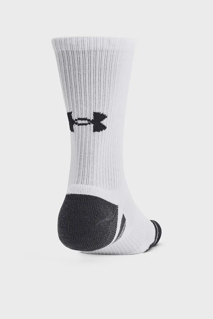 Білі носки (3 пари) UA Performance Tech 3pk Crew Under Armour M 1379512-100 - зображення 2