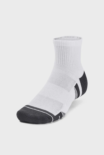 Білі шкарпетки (3 пари) UA Performance Tech 3pk Qtr Under Armour XL 1379510-100 - зображення 2