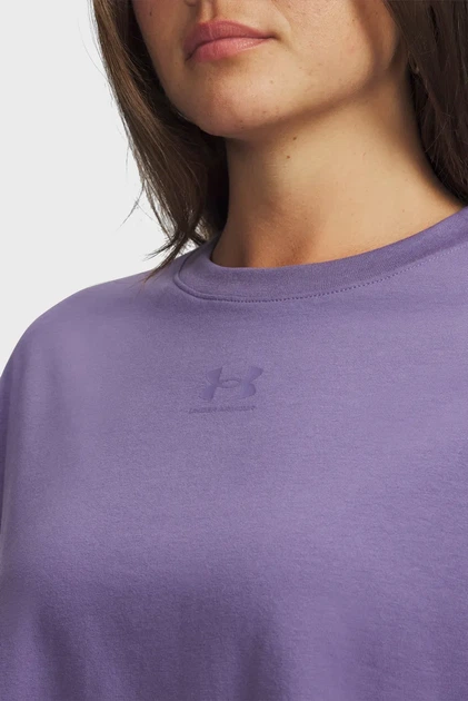 Жіноча фіолетова футболка UA Rival Boxy Tee Solid-PPL Under Armour MD 6011064-520 - Фото 3 Жіноча фіолетова футболка UA Rival Boxy Tee Solid-PPL Under Armour MD 6011064-520 - изображение 3