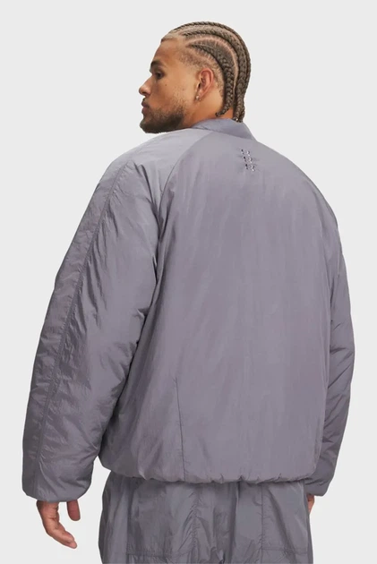 Чоловічий сірий бомбер UA Hoops Woven Jkt Under Armour SM 6011094-024 - изображение 2