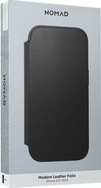 Etui z klapką Nomad Modern Leather Folio Magsafe do iPhone 17 Czarne (856504014216) - obraz 3