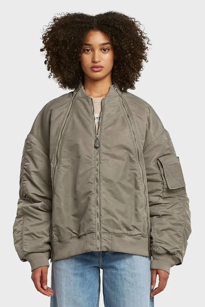 Жіночий сірий бомбер Macro G-Star RAW S D26977, D192 - Фото 1 Жіночий сірий бомбер Macro G-Star RAW S D26977, D192 - зображення 1