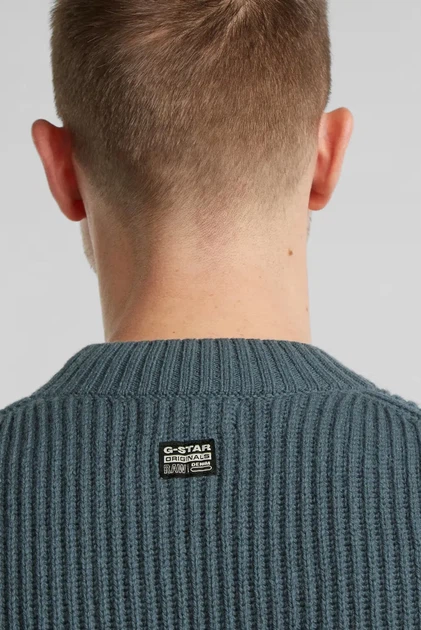 Чоловічий сірий вовняний светр Essential r knit G-Star RAW L D23731,D447 - изображение 4