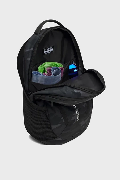 Чорний рюкзак камуфляжний UA Hustle 6.0 Backpack-BLK Under Armour OSFM 1384672-007 - зображення 5
