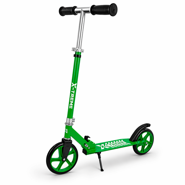 Самокат підлітковий міський до 80 кг X-Treme AS-2009S з підшипниками ABEC-7 зелений маневрений складаний самокат для дітей та підлітків легкий транспорт для прогулянок міста для щоденного використання - Фото 5 Самокат підлітковий міський до 80 кг X-Treme AS-2009S з підшипниками ABEC-7 зелений маневрений складаний самокат для дітей та підлітків легкий транспорт для прогулянок міста для щоденного використання - зображення 5