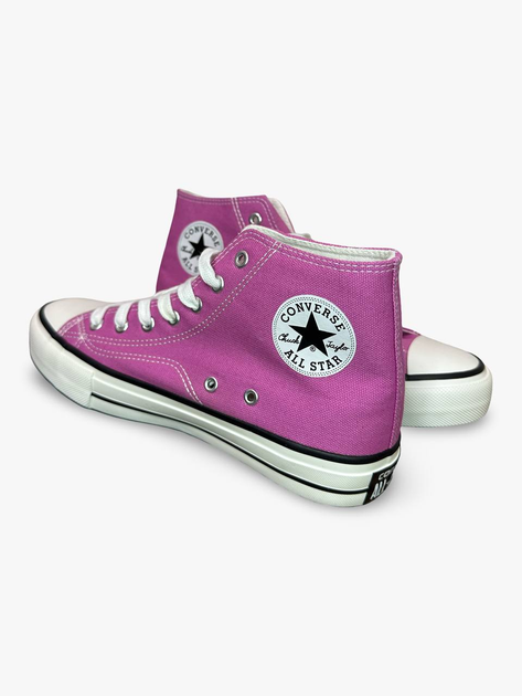 Жіночі кеди високі з вишивкою Converse рожеві 38 - зображення 4