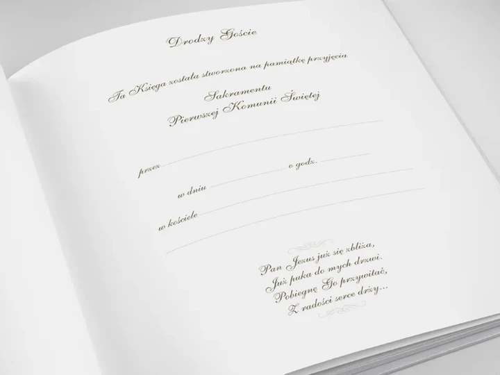 Księga gości PartyDeco Komunia 20,5 x 20,5 cm 22 kartki Biała (KGK7) (5901157444462) - obraz 3