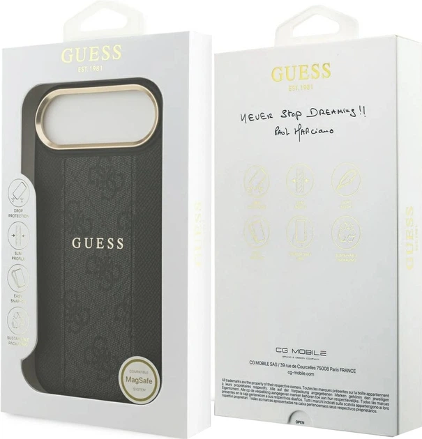 Панель Guess 4G Stripe MagSafe для Apple iPhone Air Black (3666339520328) - зображення 3