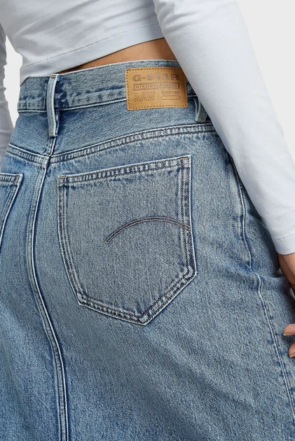 Жіноча блакитна джинсова спідниця Viktoria G-Star RAW 29 D24385,D788 - изображение 4