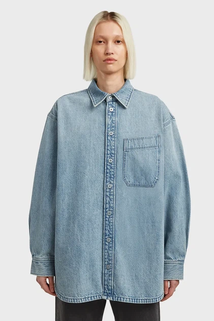 Жіноча блакитна джинсова сорочка Maxi G-Star RAW S D27695, D788 - Фото 1 Жіноча блакитна джинсова сорочка Maxi G-Star RAW S D27695, D788 - зображення 1