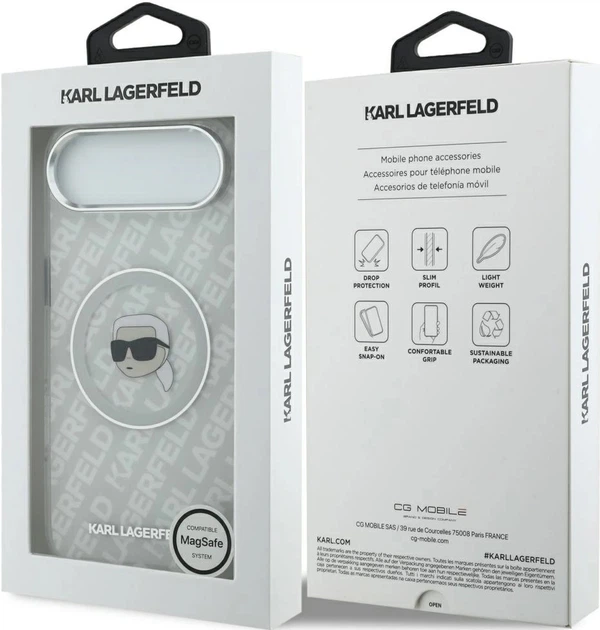 Панель Karl Lagerfeld IML Karl Head Logo MagSafe для Apple iPhone Air Gray (3666339499860) - зображення 3