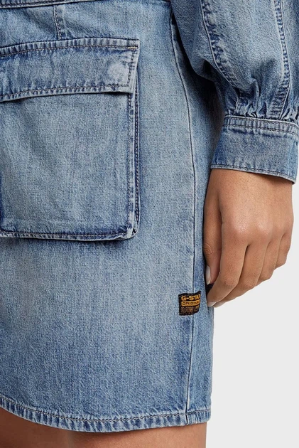 Жіноче блакитне джинсове плаття Macro Balloon G-Star RAW S D26286,D539 - зображення 4