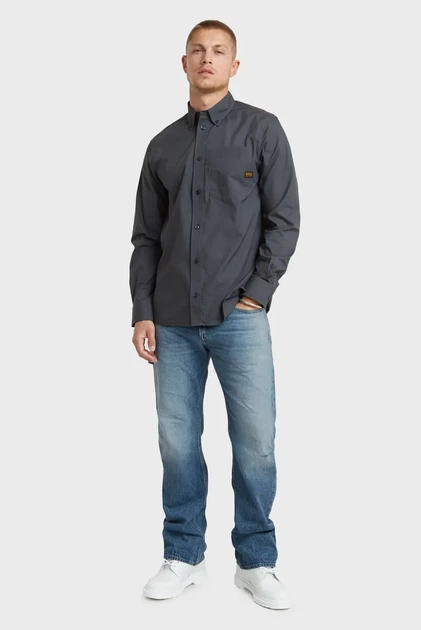 Чоловіча темно-синя сорочка One pkt regular shirt l/s G-Star RAW S D24292,D308 - Фото 2 Чоловіча темно-синя сорочка One pkt regular shirt l/s G-Star RAW S D24292,D308 - зображення 2