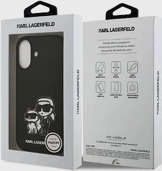 Панель Karl Lagerfeld Liquid Silicone K&CH Sketch MagSafe для Apple iPhone 17 Black (KLHMP17SSKCGRGOK) - зображення 3