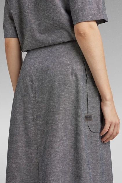 Жіноча сіра спідниця Button down long pkt skirt G-Star RAW 24 D23257,D123 - зображення 3