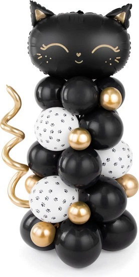 Bukiet balonów PartyDeco Kotek 83 x 140 cm Czarny (5900779142527) - obraz 2