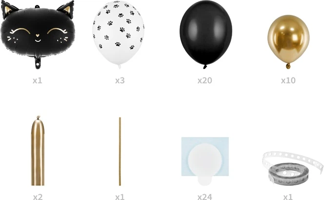 Bukiet balonów PartyDeco Kotek 83 x 140 cm Czarny (5900779142527) - obraz 3