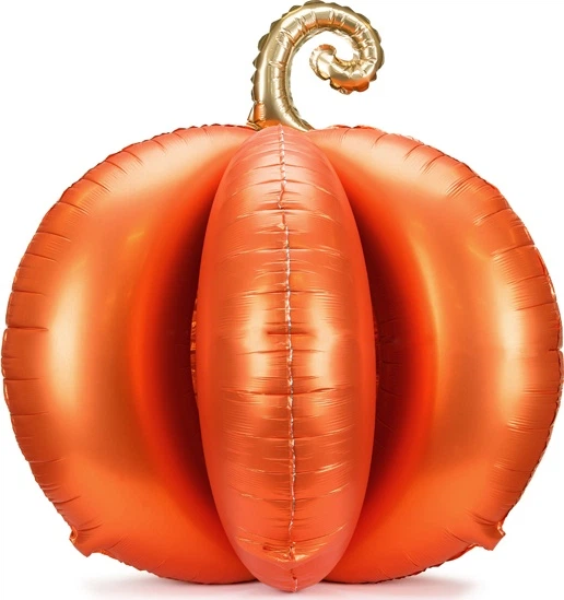Balon foliowy PartyDeco Dynia stojący 3D 90 x 90 cm Pomarańczowy (5904555092334) - obraz 2