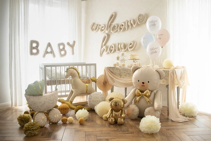 Фольгований повітряна кулька PartyDeco Ведмедик 75 x 84 см Кремовий (5904555086500) - зображення 4