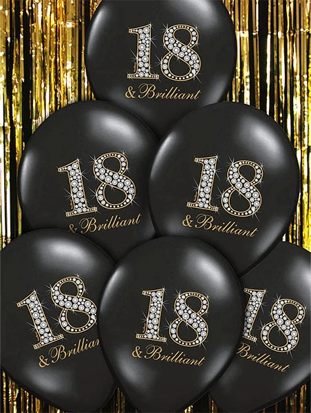 Balony PartyDeco Pastel 18 and Brilliant 30 cm Czarne 50 szt (5901157492180) - obraz 3