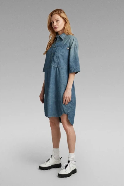 Жіноча синя джинсова сукня Denim Shirt Dress G-Star S D22987,D311 - Фото 2 Жіноча синя джинсова сукня Denim Shirt Dress G-Star S D22987,D311 - изображение 2