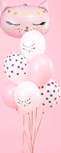 Balony PartyDeco Pastel Pure Kotek 30 cm Białe 50 szt (5900779180192) - obraz 2