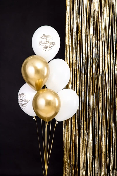 Balony PartyDeco Pastel Pure Happy Birthday To You 30 cm Białe 50 szt (5900779180185) - obraz 2