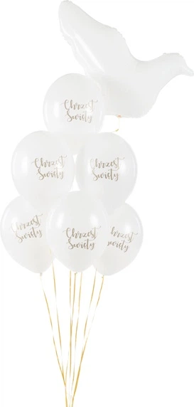 Повітряні кульки PartyDeco Pastel Pure Хрещення 30 см Білі 50 шт (5900779196995) - зображення 2