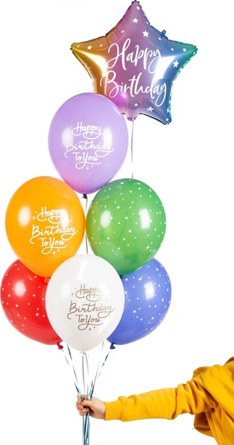 Balony PartyDeco Happy Birthday To You 30 cm 50 szt (5900779197114) - obraz 3
