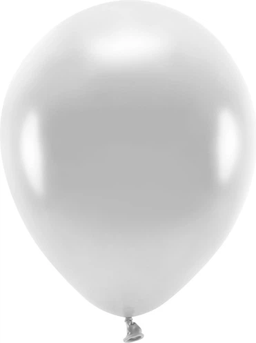 Balony PartyDeco Eco metalizowane 26 cm Srebrne 100 szt (5900779135291) - obraz 2