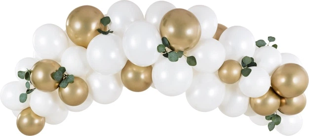 Гірлянда з повітряних кульок PartyDeco 200 см біло-золота 60 шт (5900779175969) - зображення 2