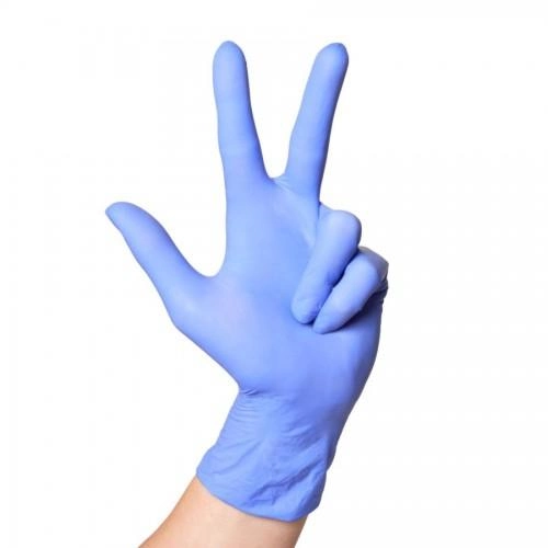 Одноразові рукавички нітрилові нестерильні без пудри Medicare 100 шт в упаковці Розмір S Фіолетові - изображение 2