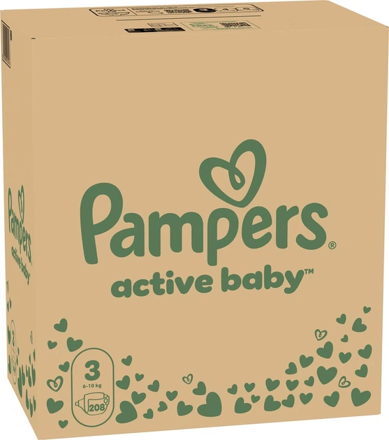 Підгузки Pampers Active Baby Розмір 3 (Midi) 6-10 кг 208 шт (8001090910745) - зображення 4