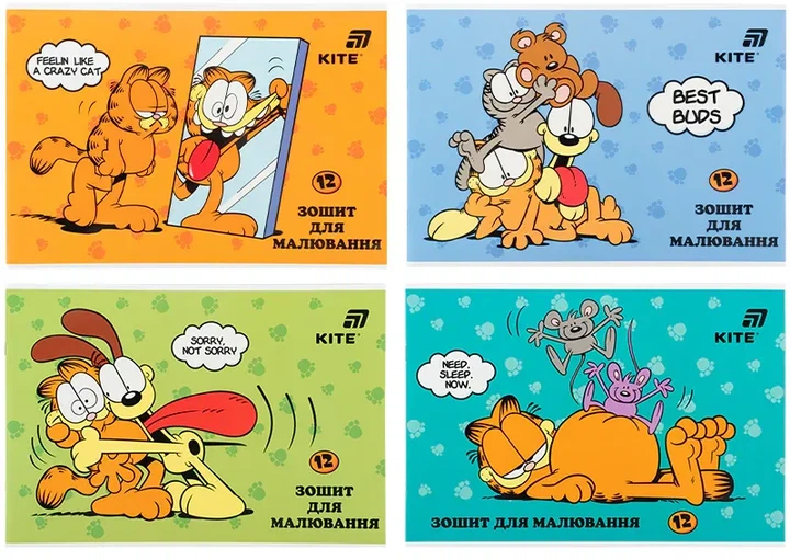 Набор альбомов для рисования Kite Garfield Retro/Classic 12 листов на скобе 4 шт (GF26-241/4) - Фото 1 Набор альбомов для рисования Kite Garfield Retro/Classic 12 листов на скобе 4 шт (GF26-241/4) - изображение 1