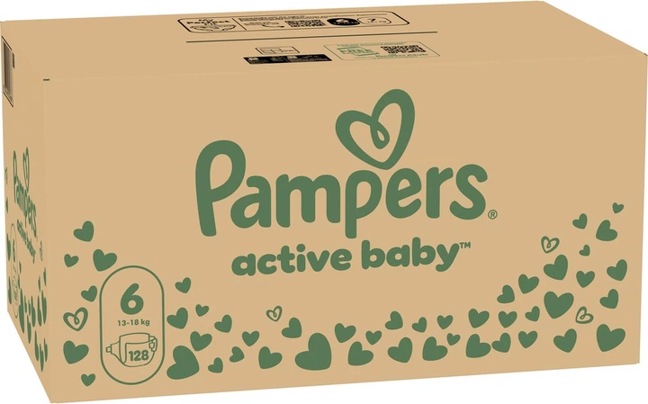 Pieluchy Pampers Active Baby Rozmiar 6 (Extra Large) 13-18 kg 128 szt (8006540032688) - obraz 5
