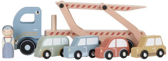 Ігровий набір Little Dutch Автовоз із машинками FSC LD7095 (8713291770959) - зображення 2