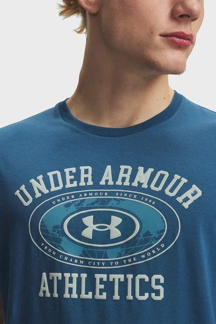 Чоловіча синя футболка UA M 60/40S ARMOR GLOBE SS Under Armour MD 6009261-498 - изображение 3