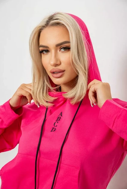 Спортивний костюм жіночий двонитка, колір рожевий, 214R1419-001 розмір L - изображение 2