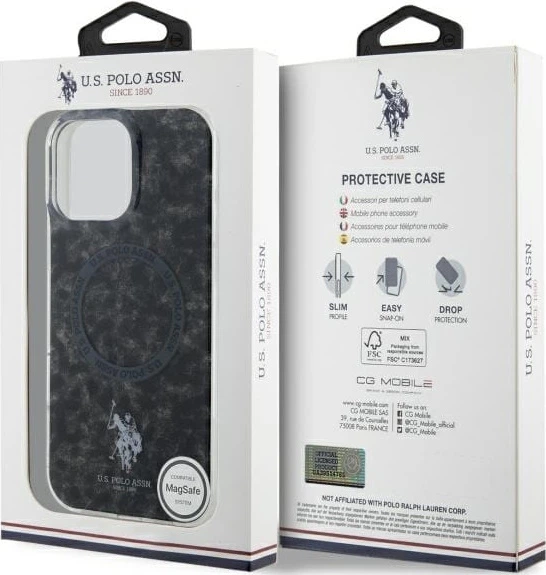 Etui U.S. Polo IML Ring MagSafe USHMP16LHOCLDPK do iPhone 16 Pro Czarne (3666339346324) - obraz 3