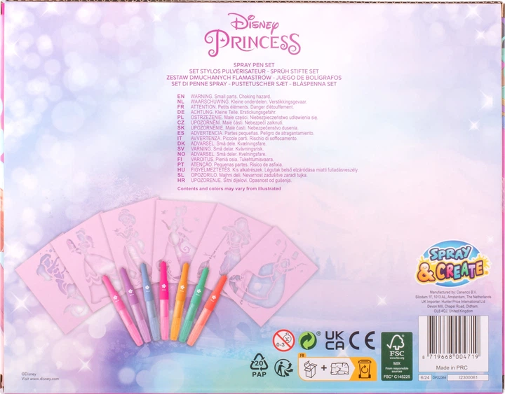 Набір Disney Princess Спрей-ручки з трафаретами (8719668004719) - зображення 8