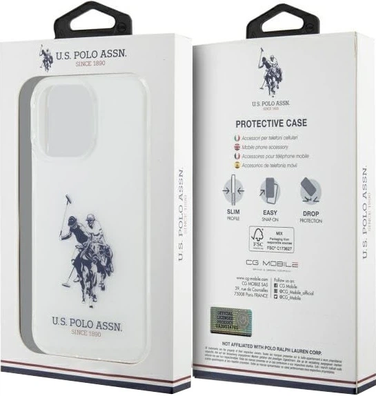 Панель U.S. Polo Shiny Big Logo USHCP15XTPUHRBH для iPhone 15 Pro Max White (3666339386078) - зображення 3