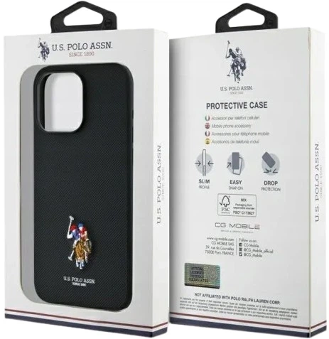Etui U.S. Polo Embroidered DH Color USHCP15XPEMK do iPhone 15 Pro Max Czarne (3666339386108) - obraz 3