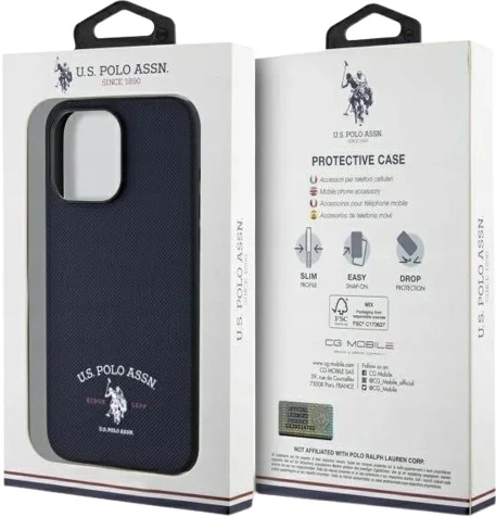 Etui U.S. Polo Printed DH Logo USHCP15XPARV do iPhone 15 Pro Max Granatowe (3666339386115) - obraz 3